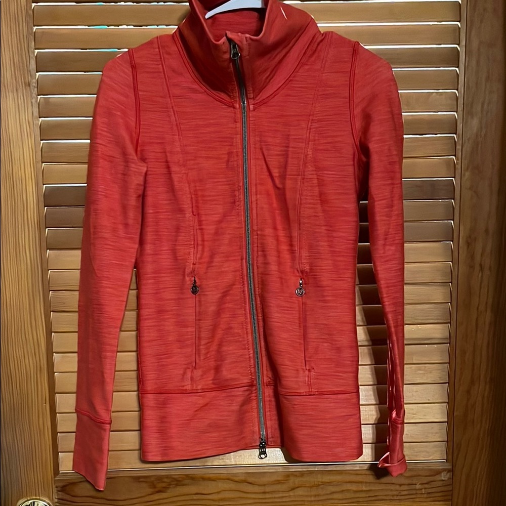 Lululemon Athletica Red Bomber Jacket with High Collar